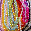 wholesale connecting 6mm immitation pearl ABS plastic round plastic beads chain for clothing and christmas decoration
